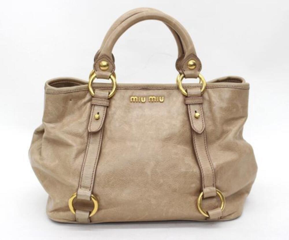 Miu Miu Shoulder Bag Handbag Beige